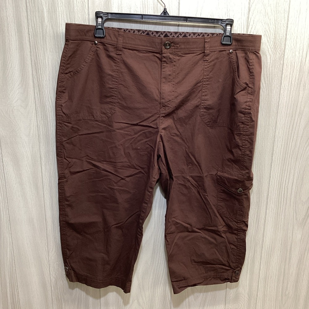 LAURA SCOTT‎ Women's (Size 16) Button Zip Capris Pockets Stretch